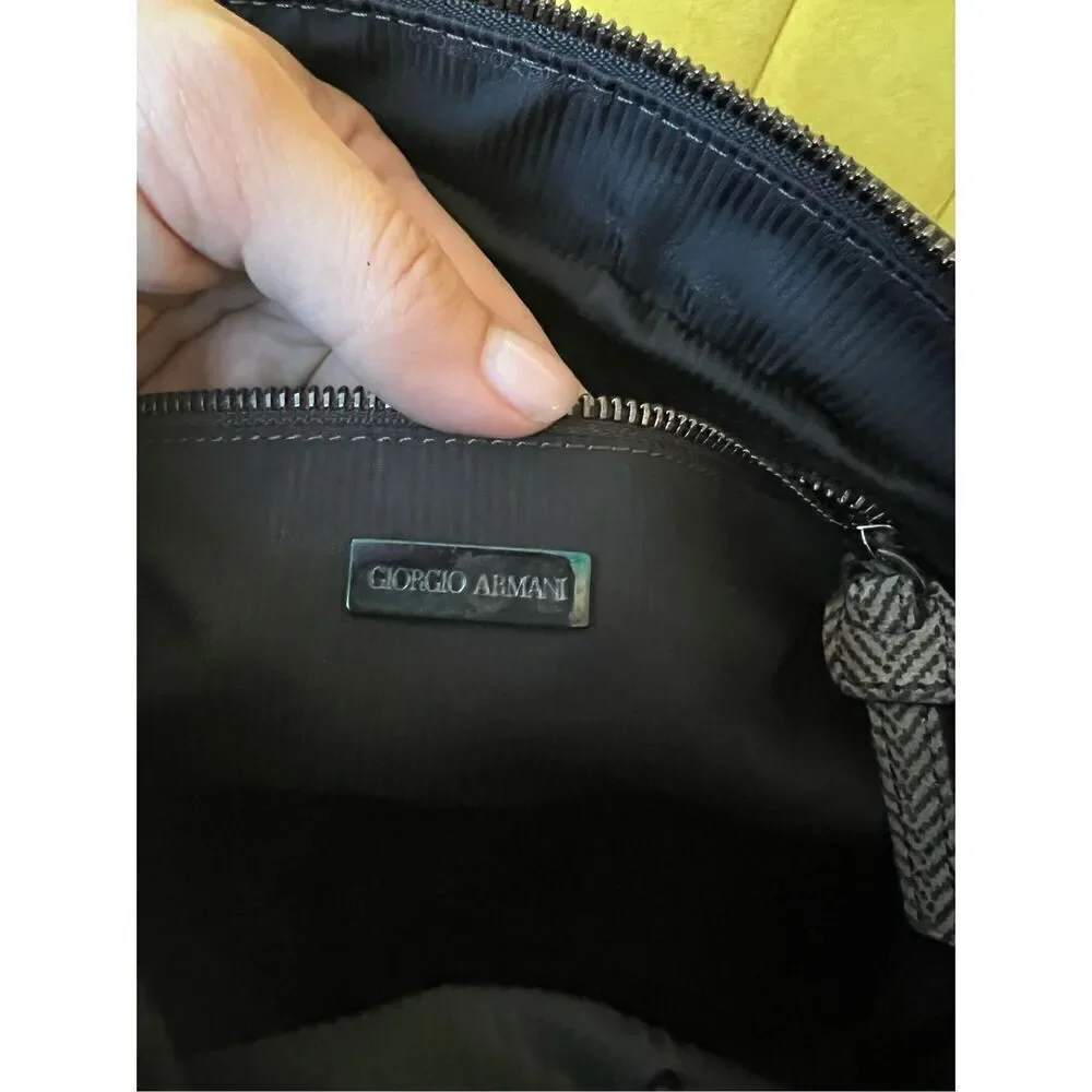 Giorgio Armani vintage fabric with Leather Hand Bag